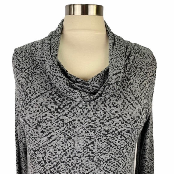 CUDDL DUDS Black & Grey Cowl Neck Tunic M - Picture 2 of 8
